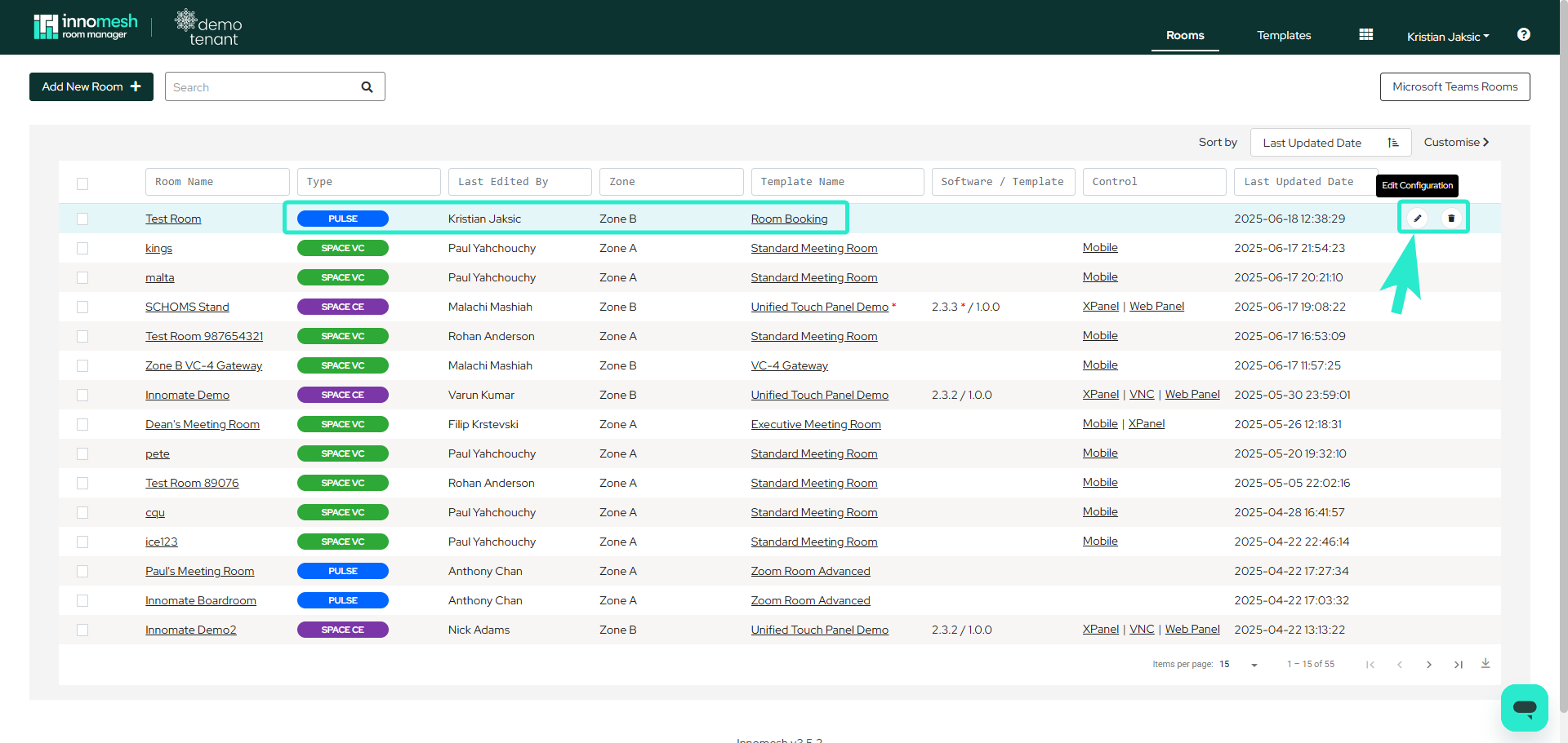 Room Manager rooms list with multiple rooms selected and the Upgrade to Sight button at the top.
