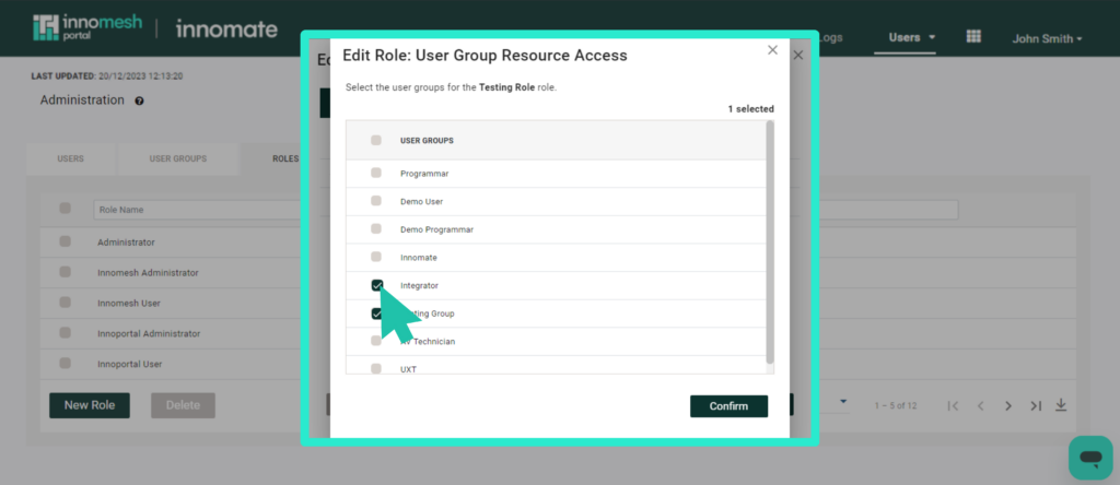 Portal tab listing Hotlist, Vitals, Room Management, Room Information, Insights, Asset Management and Administration access areas